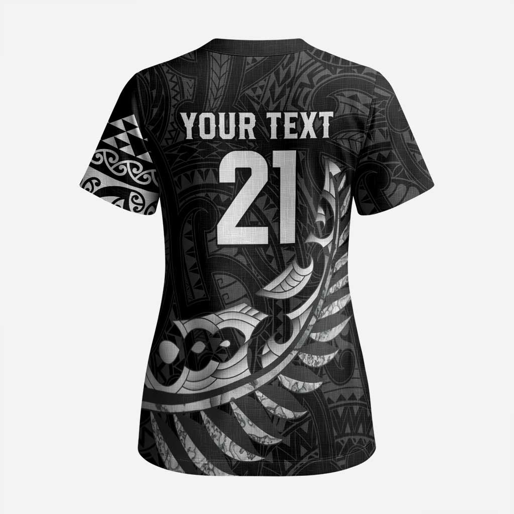 New Zealand Indigenous-Maori Rugby Custom Scrub Top - Aussie Hoodie