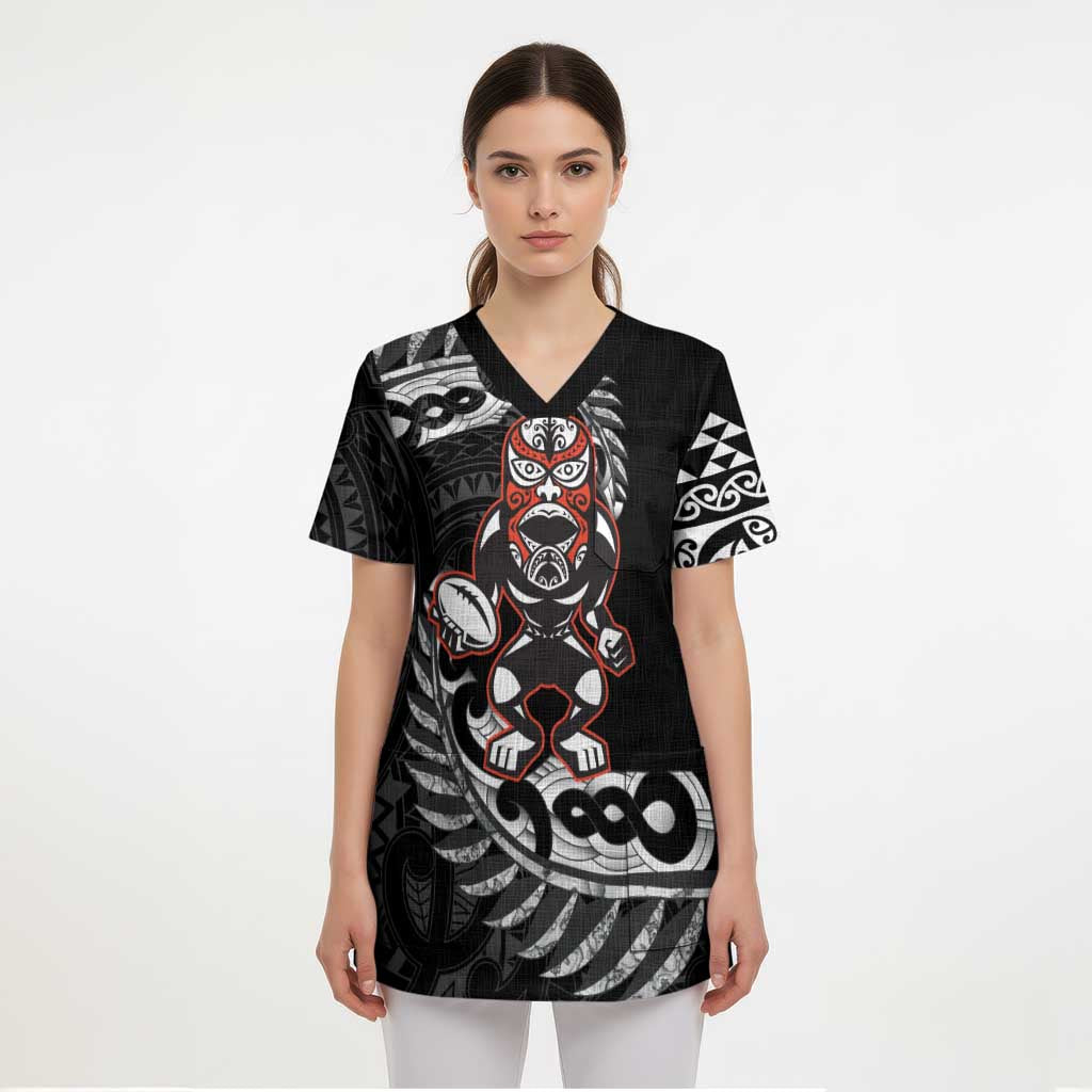 New Zealand Indigenous-Maori Rugby Custom Scrub Top - Aussie Hoodie