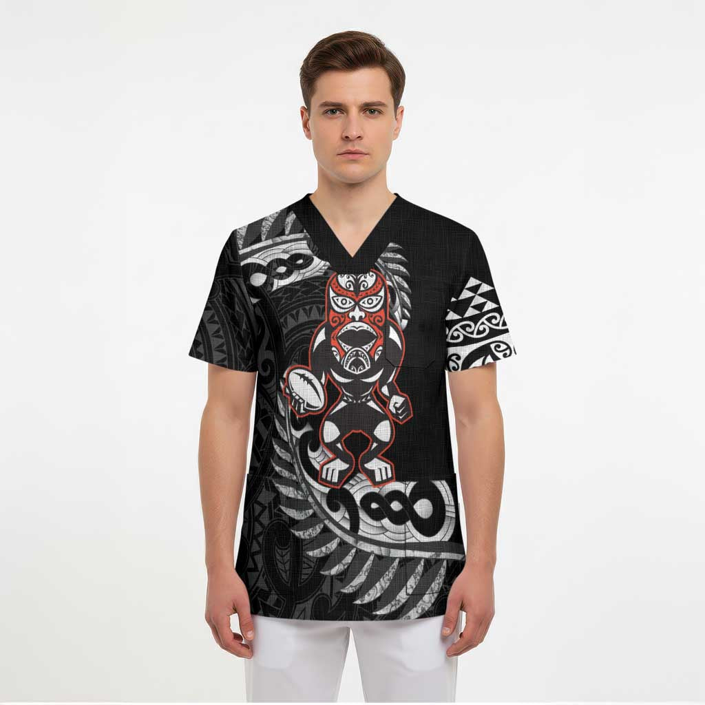 New Zealand Indigenous-Maori Rugby Custom Scrub Top - Aussie Hoodie