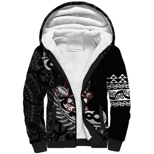New Zealand Indigenous-Maori Rugby Custom Sherpa Hoodie