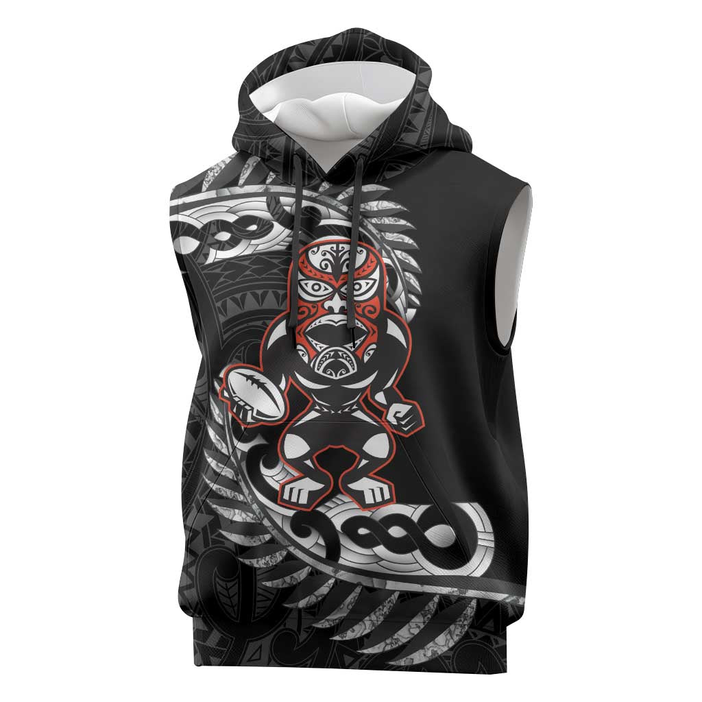 New Zealand Indigenous-Maori Rugby Custom Sleeveless Hoodie - Aussie Hoodie