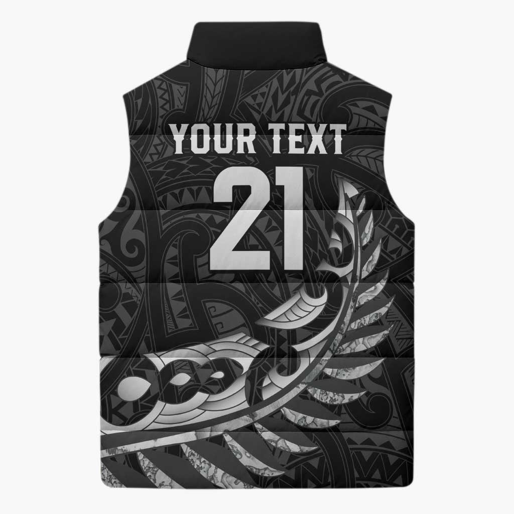 New Zealand Indigenous-Maori Rugby Custom Sleeveless Puffer Jacket - Aussie Hoodie