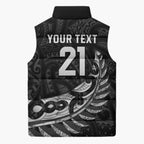New Zealand Indigenous-Maori Rugby Custom Sleeveless Puffer Jacket - Aussie Hoodie