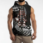 New Zealand Indigenous-Maori Rugby Custom Sleeveless Zip Hoodie LT9