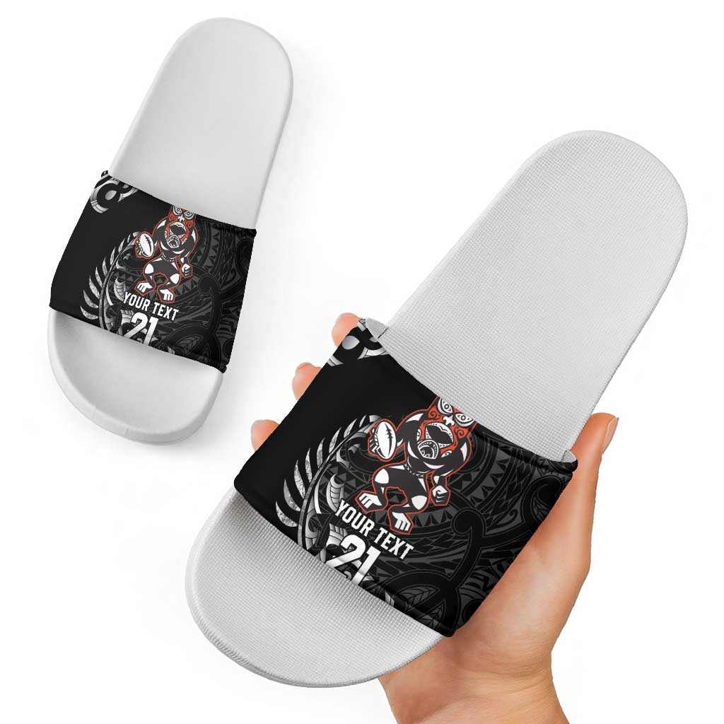 New Zealand Indigenous-Maori Rugby Custom Slide Sandals - Aussie Hoodie