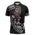 New Zealand Indigenous-Maori Rugby Custom Zipper Polo Shirt - Aussie Hoodie