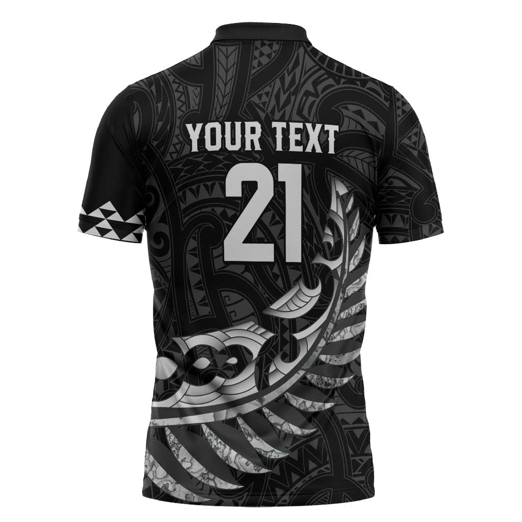 New Zealand Indigenous-Maori Rugby Custom Zipper Polo Shirt - Aussie Hoodie