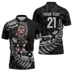 New Zealand Indigenous-Maori Rugby Custom Zipper Polo Shirt - Aussie Hoodie