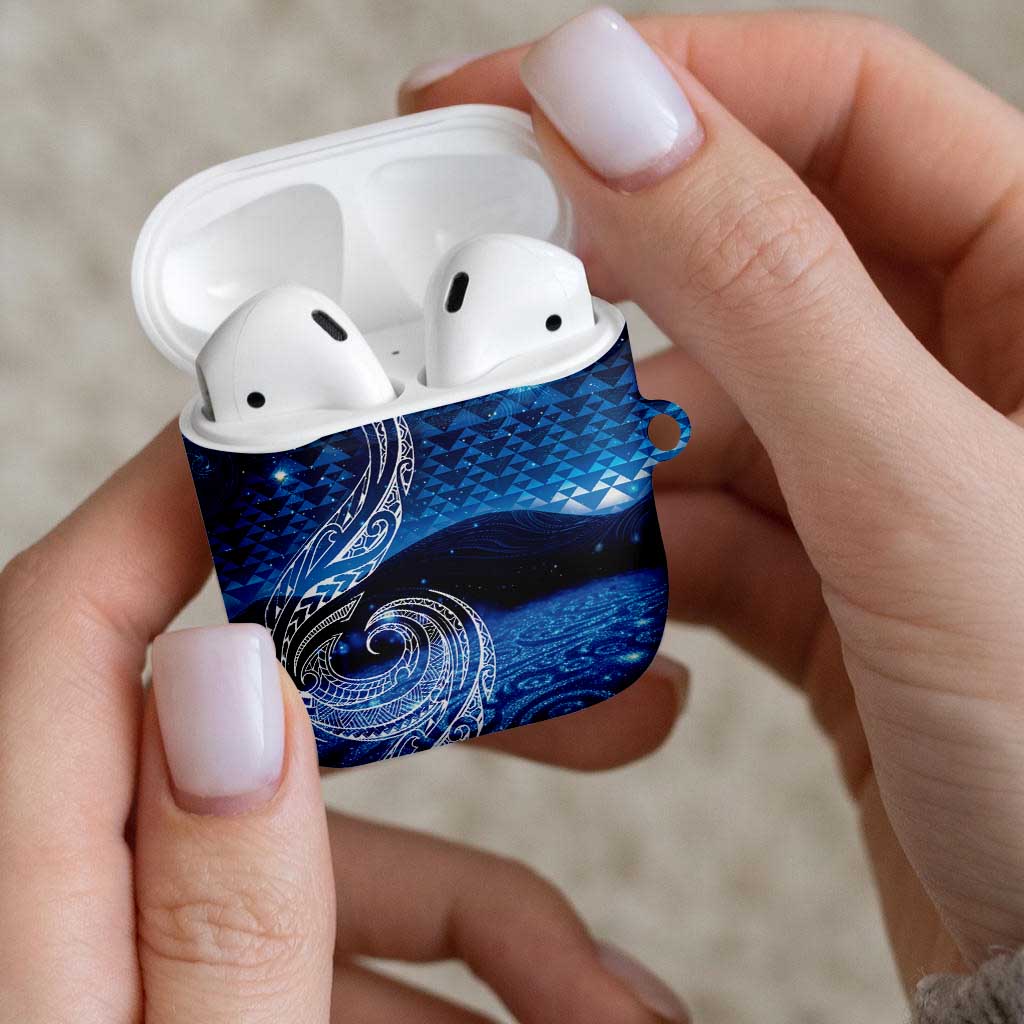 New Zealand Matariki AirPods Case Taniko Aramoana With Koru Galaxy Sky Night - Aussie Hoodie