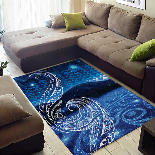 New Zealand Matariki Area Rug Taniko Aramoana With Koru Galaxy Sky Night