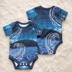 New Zealand Matariki Baby Onesie Taniko Aramoana With Koru Galaxy Sky Night