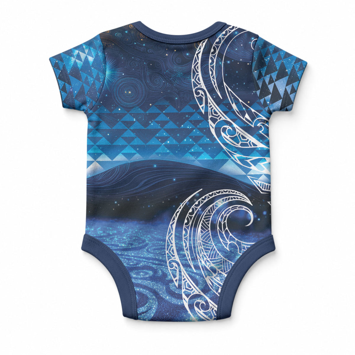 New Zealand Matariki Baby Onesie Taniko Aramoana With Koru Galaxy Sky Night