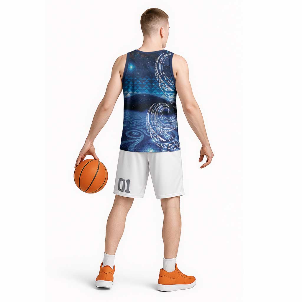 New Zealand Matariki Basketball Jersey Taniko Aramoana With Koru Galaxy Sky Night - Aussie Hoodie