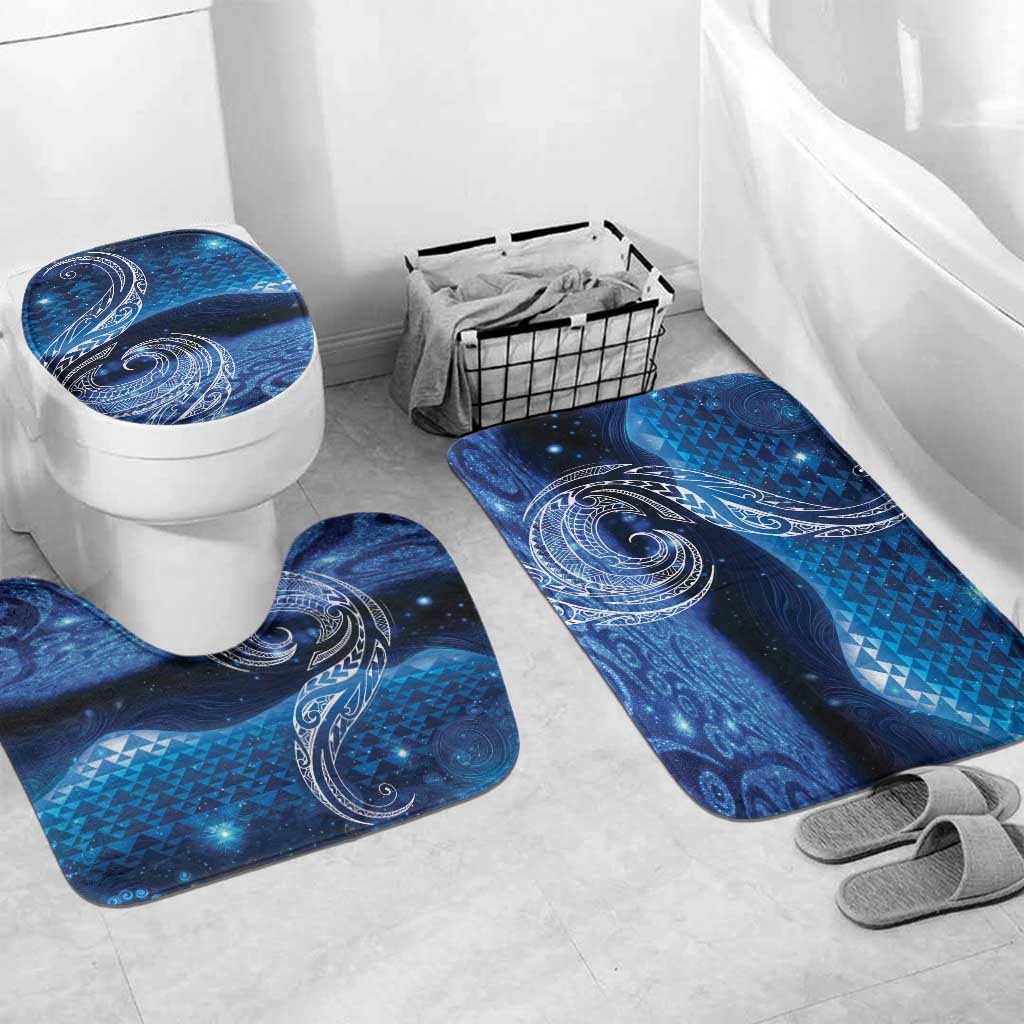New Zealand Matariki Bathroom Set Taniko Aramoana With Koru Galaxy Sky Night - Aussie Hoodie