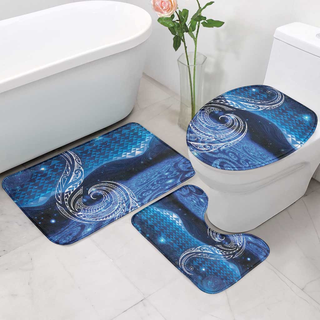New Zealand Matariki Bathroom Set Taniko Aramoana With Koru Galaxy Sky Night - Aussie Hoodie