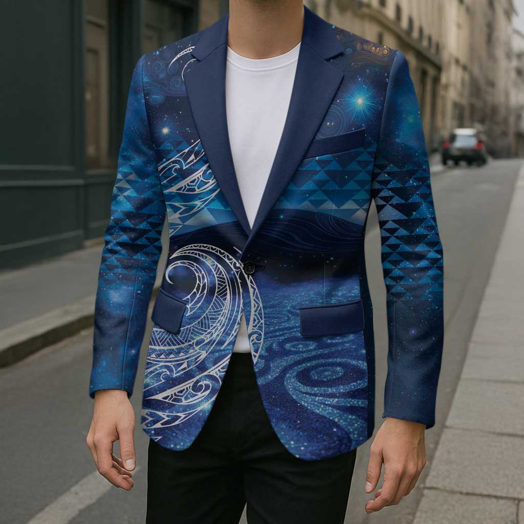 New Zealand Matariki Blazer Taniko Aramoana With Koru Galaxy Sky Night - Aussie Hoodie
