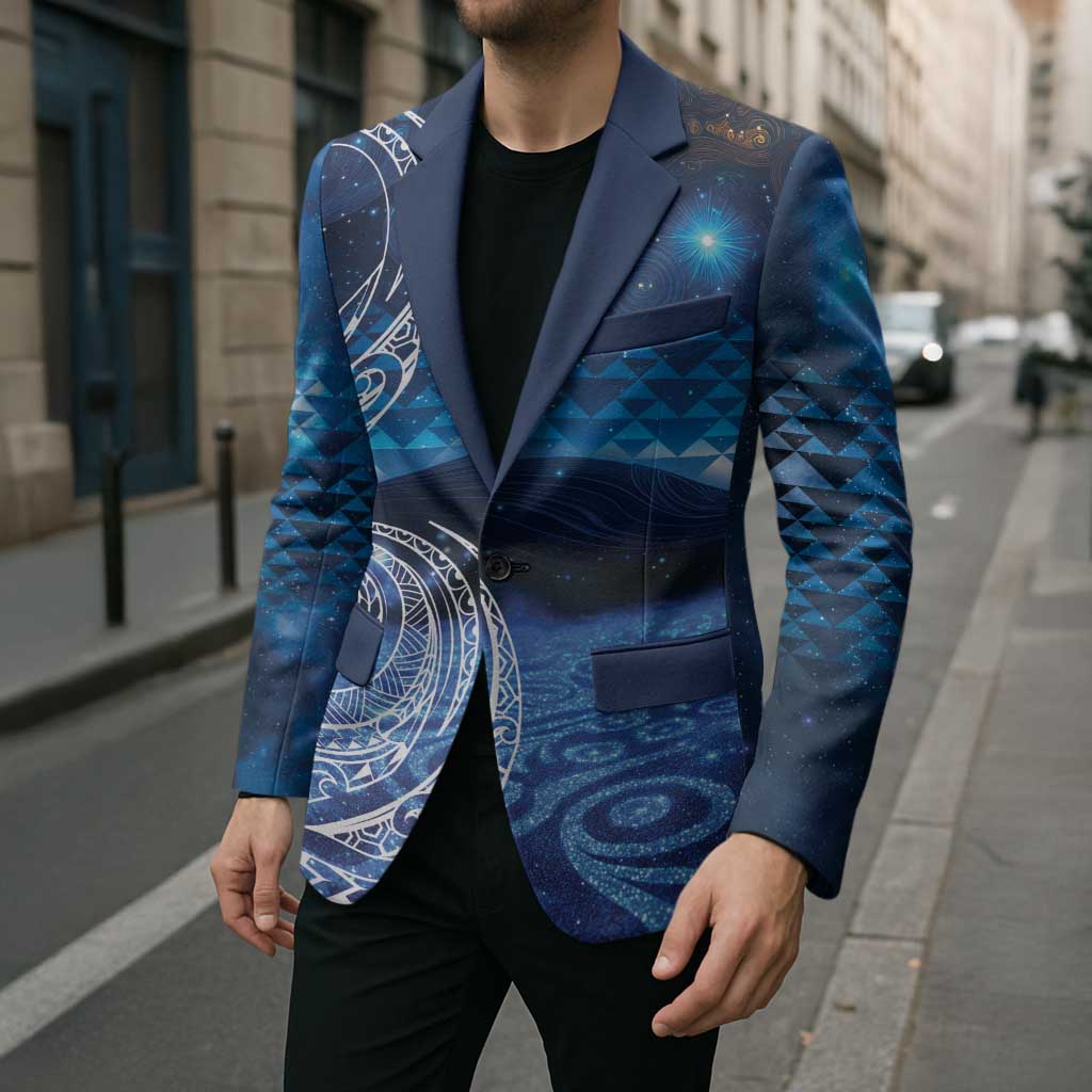 New Zealand Matariki Blazer Taniko Aramoana With Koru Galaxy Sky Night - Aussie Hoodie