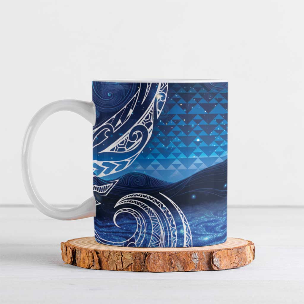 New Zealand Matariki Ceramic Mug Taniko Aramoana With Koru Galaxy Sky Night - Aussie Hoodie