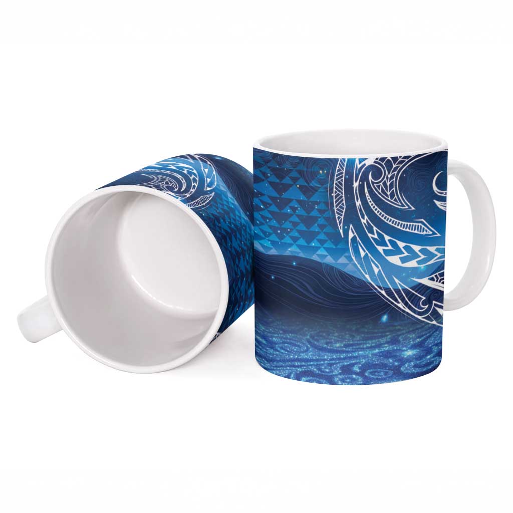 New Zealand Matariki Ceramic Mug Taniko Aramoana With Koru Galaxy Sky Night - Aussie Hoodie