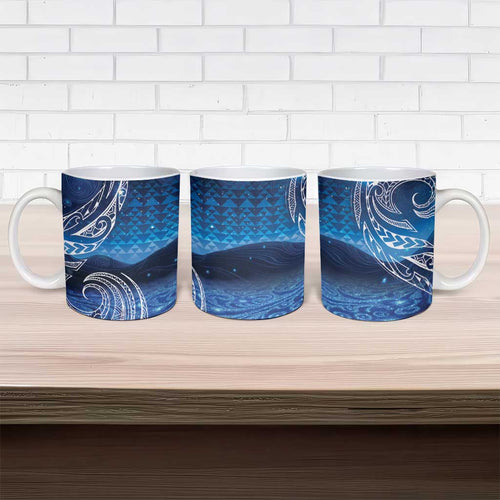New Zealand Matariki Ceramic Mug Taniko Aramoana With Koru Galaxy Sky Night - Aussie Hoodie