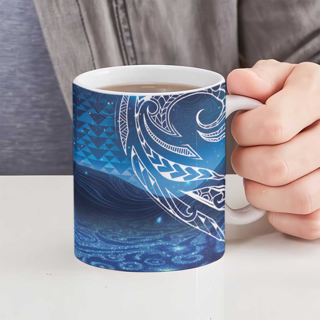 New Zealand Matariki Ceramic Mug Taniko Aramoana With Koru Galaxy Sky Night - Aussie Hoodie