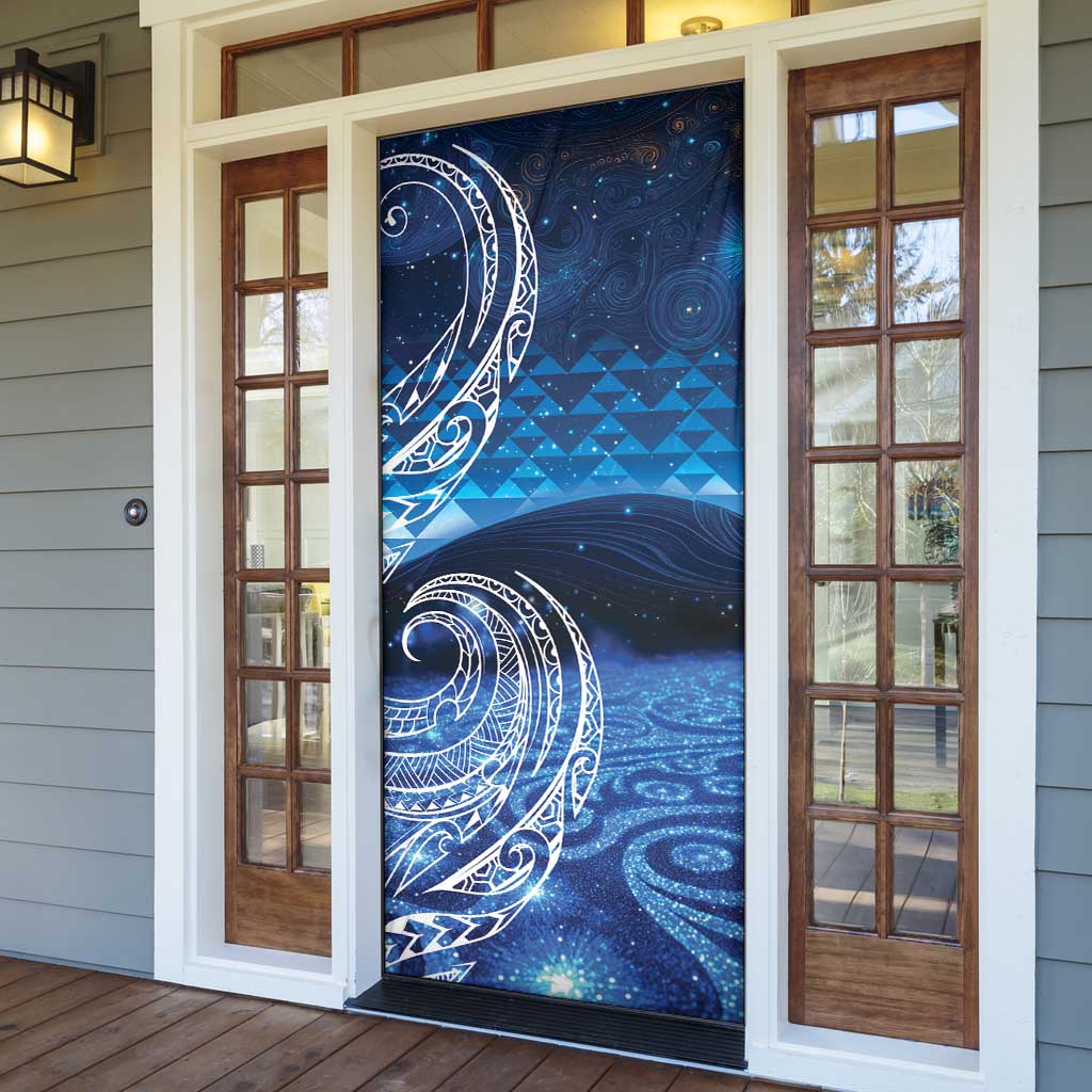 New Zealand Matariki Door Cover Taniko Aramoana With Koru Galaxy Sky Night - Aussie Hoodie
