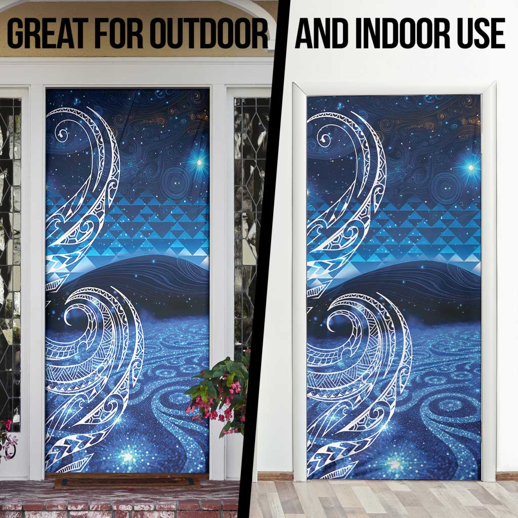 New Zealand Matariki Door Cover Taniko Aramoana With Koru Galaxy Sky Night - Aussie Hoodie