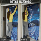 New Zealand Matariki Door Cover Taniko Aramoana With Koru Galaxy Sky Night - Aussie Hoodie
