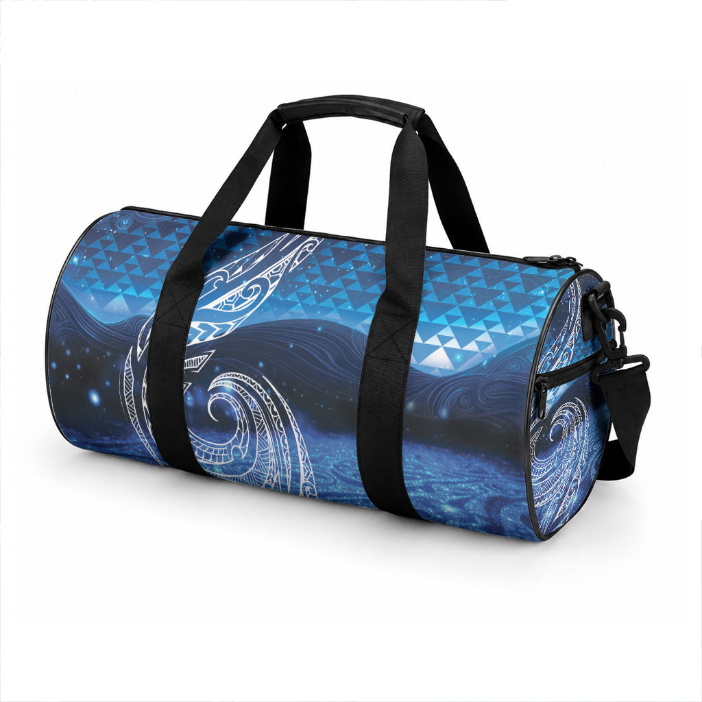 New Zealand Matariki Duffle Bag Taniko Aramoana With Koru Galaxy Sky Night