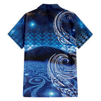 New Zealand Matariki Family Matching Long Sleeve Bodycon Dress and Hawaiian Shirt Taniko Aramoana With Koru Galaxy Sky Night
