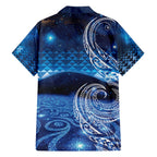 New Zealand Matariki Family Matching Off The Shoulder Long Sleeve Dress and Hawaiian Shirt Taniko Aramoana With Koru Galaxy Sky Night