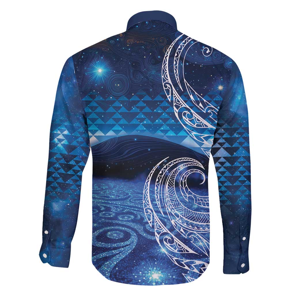 New Zealand Matariki Family Matching Summer Maxi Dress and Hawaiian Shirt Taniko Aramoana With Koru Galaxy Sky Night