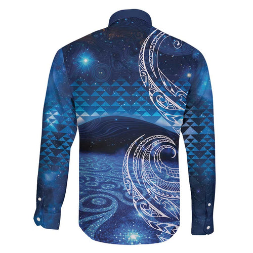 New Zealand Matariki Family Matching Summer Maxi Dress and Hawaiian Shirt Taniko Aramoana With Koru Galaxy Sky Night