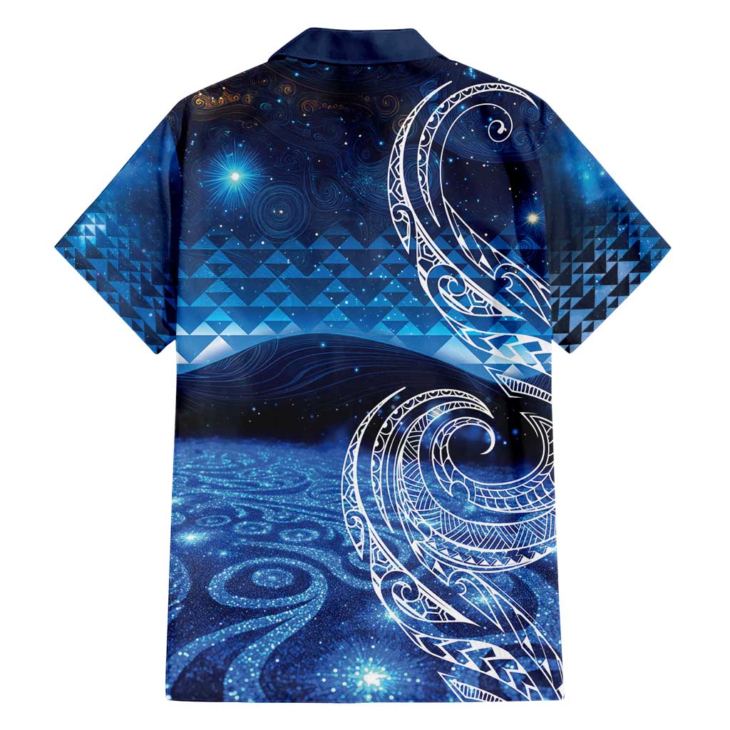New Zealand Matariki Family Matching Tank Maxi Dress and Hawaiian Shirt Taniko Aramoana With Koru Galaxy Sky Night