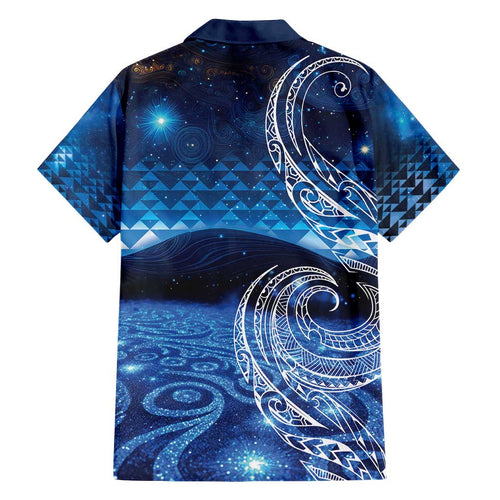 New Zealand Matariki Family Matching Tank Maxi Dress and Hawaiian Shirt Taniko Aramoana With Koru Galaxy Sky Night