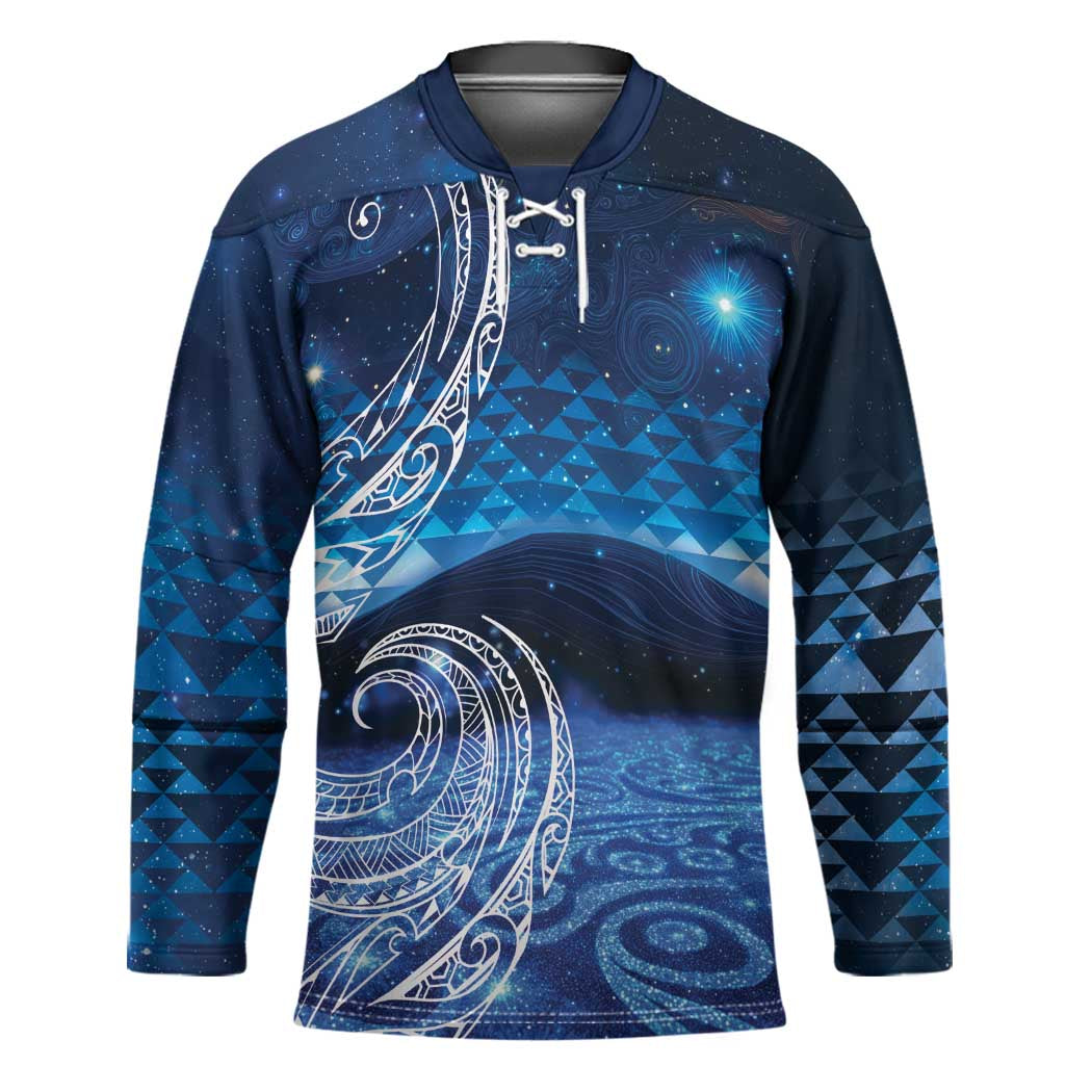 New Zealand Matariki Hockey Jersey Taniko Aramoana With Koru Galaxy Sky Night - Aussie Hoodie
