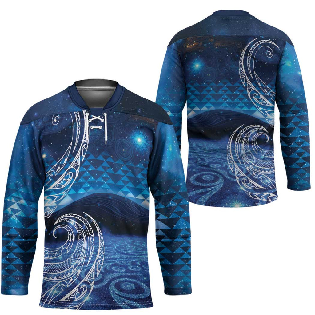 New Zealand Matariki Hockey Jersey Taniko Aramoana With Koru Galaxy Sky Night - Aussie Hoodie