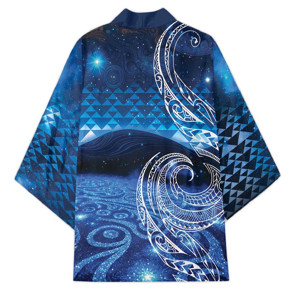 New Zealand Matariki Kimono Taniko Aramoana With Koru Galaxy Sky Night - Aussie Hoodie