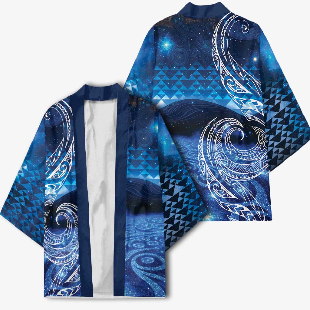 New Zealand Matariki Kimono Taniko Aramoana With Koru Galaxy Sky Night - Aussie Hoodie