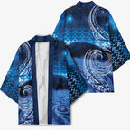 New Zealand Matariki Kimono Taniko Aramoana With Koru Galaxy Sky Night - Aussie Hoodie