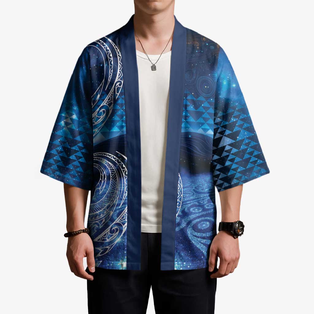 New Zealand Matariki Kimono Taniko Aramoana With Koru Galaxy Sky Night - Aussie Hoodie