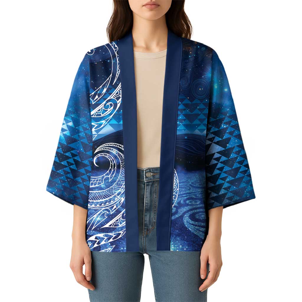 New Zealand Matariki Kimono Taniko Aramoana With Koru Galaxy Sky Night - Aussie Hoodie