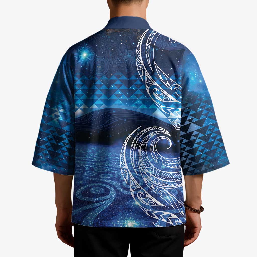 New Zealand Matariki Kimono Taniko Aramoana With Koru Galaxy Sky Night - Aussie Hoodie
