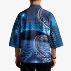 New Zealand Matariki Kimono Taniko Aramoana With Koru Galaxy Sky Night - Aussie Hoodie