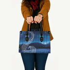 New Zealand Matariki Leather Bag Taniko Aramoana With Koru Galaxy Sky Night - Aussie Hoodie