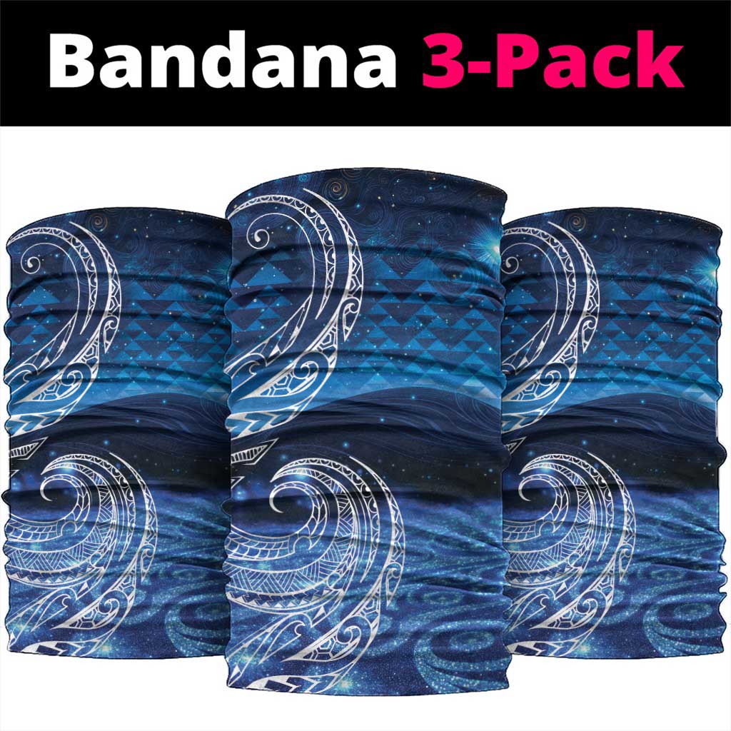 New Zealand Matariki Neck Gaiter Taniko Aramoana With Koru Galaxy Sky Night - Aussie Hoodie