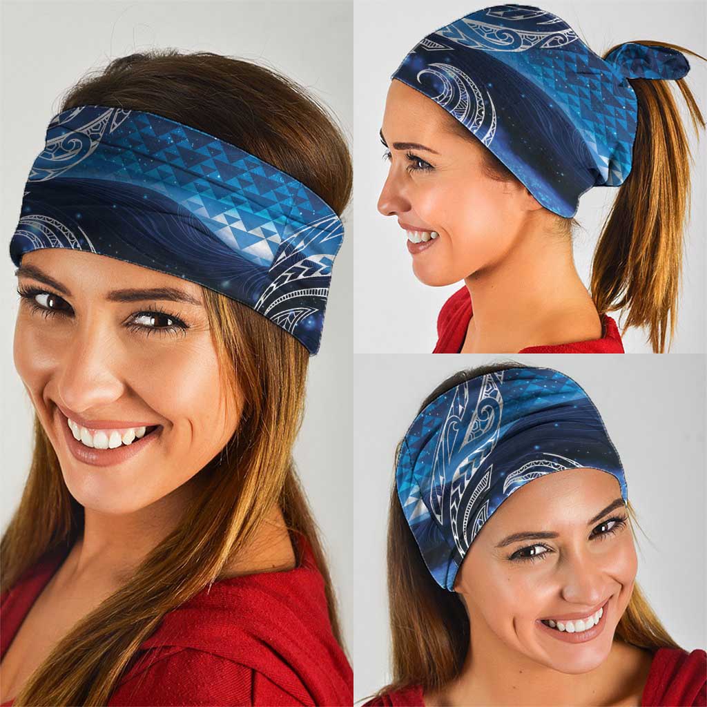 New Zealand Matariki Neck Gaiter Taniko Aramoana With Koru Galaxy Sky Night - Aussie Hoodie