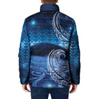New Zealand Matariki Padded Jacket Taniko Aramoana With Koru Galaxy Sky Night - Aussie Hoodie