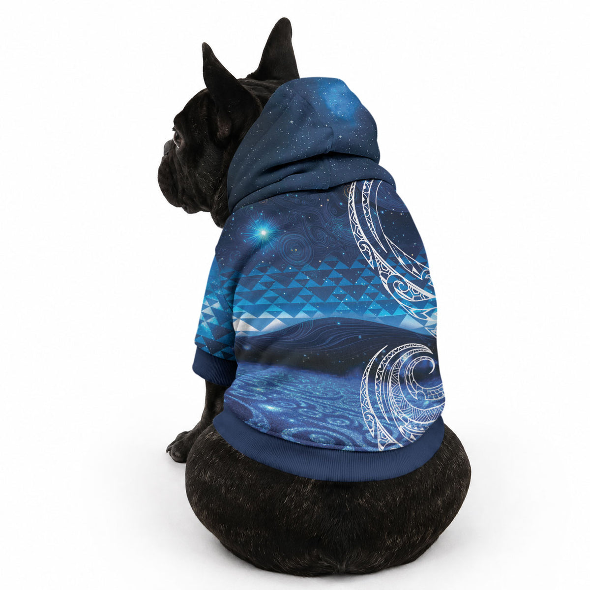 New Zealand Matariki Pet Hoodie Taniko Aramoana With Koru Galaxy Sky Night