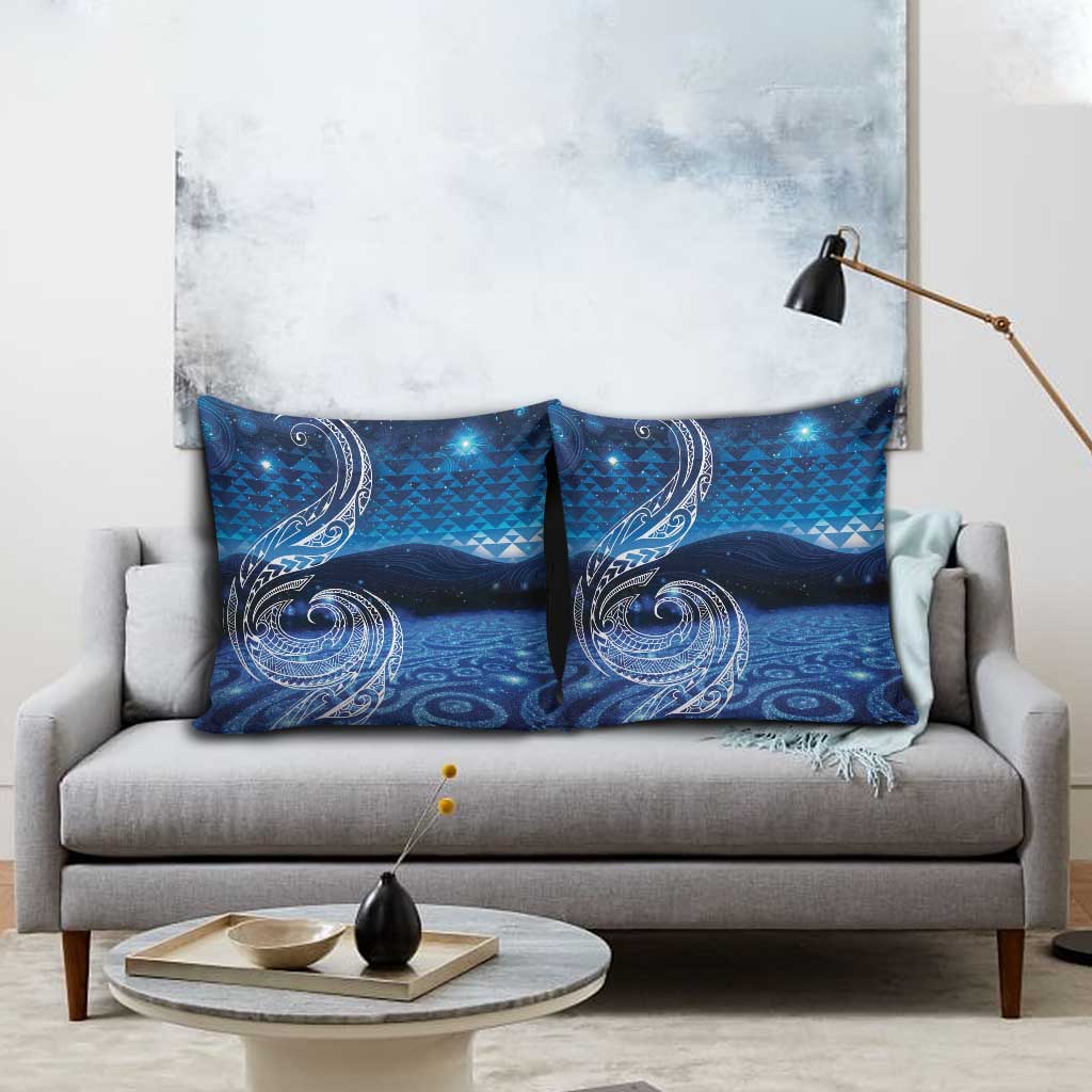 New Zealand Matariki Pillow Cover Taniko Aramoana With Koru Galaxy Sky Night - Aussie Hoodie